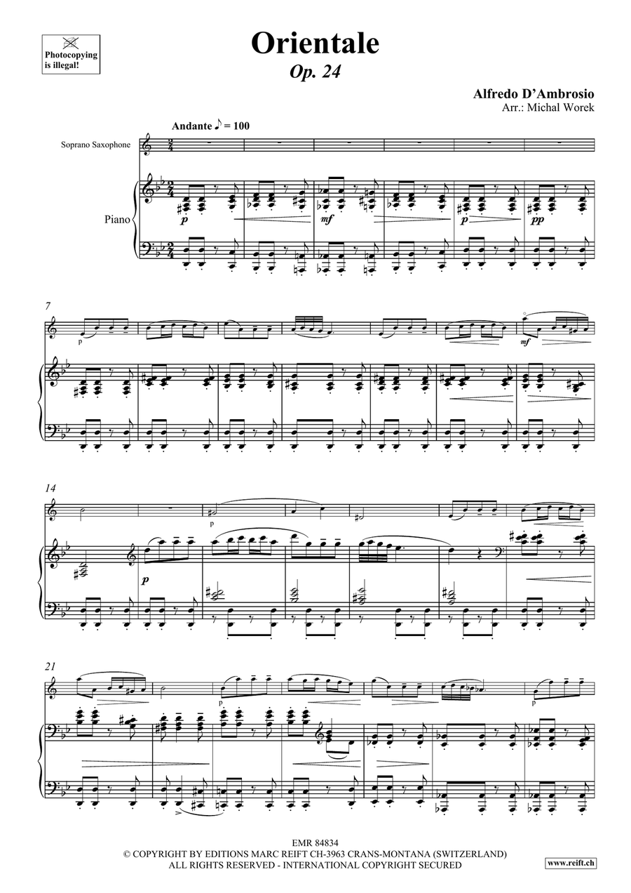 Orientale Orientale Soprano Saxophone scores gallery preview page 4