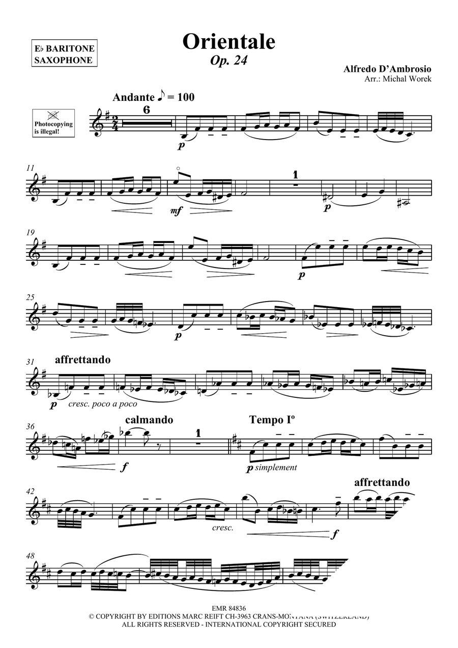 Orientale Orientale Baritone Saxophone scores gallery preview page 3