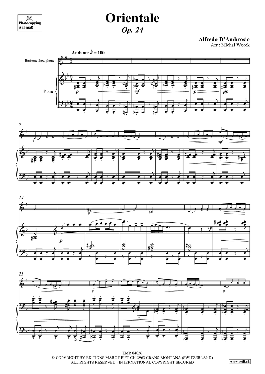 Orientale Orientale Baritone Saxophone scores gallery preview page 4