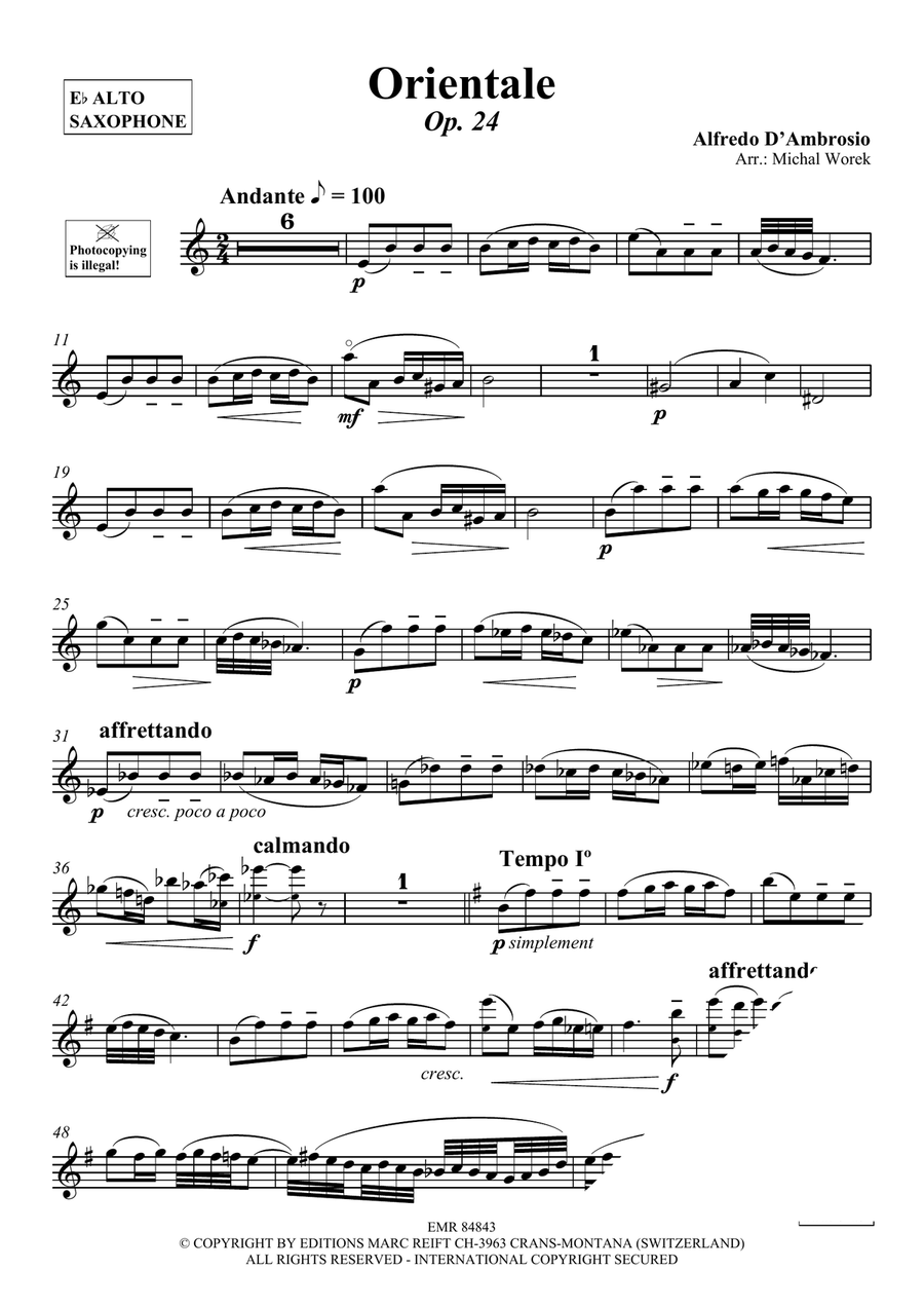 Orientale Orientale Alto Saxophone scores gallery preview page 3