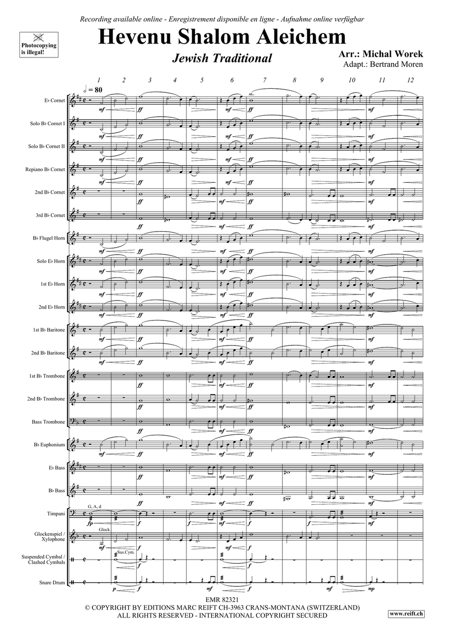 Hevenu Shalom Aleichem Hevenu Shalom Aleichem Brass Band scores gallery preview page 4
