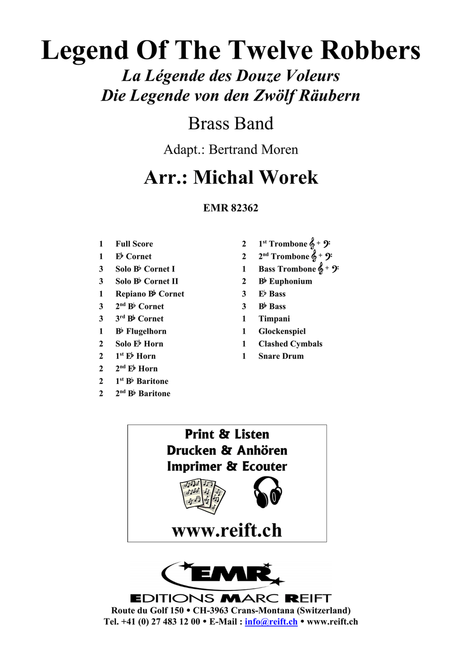Legend Of The Twelve Robbers Brass Band scores gallery preview page 2