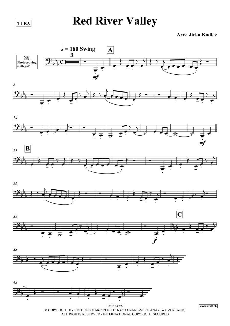 Red River Valley Red River Valley Tuba scores gallery preview page 3