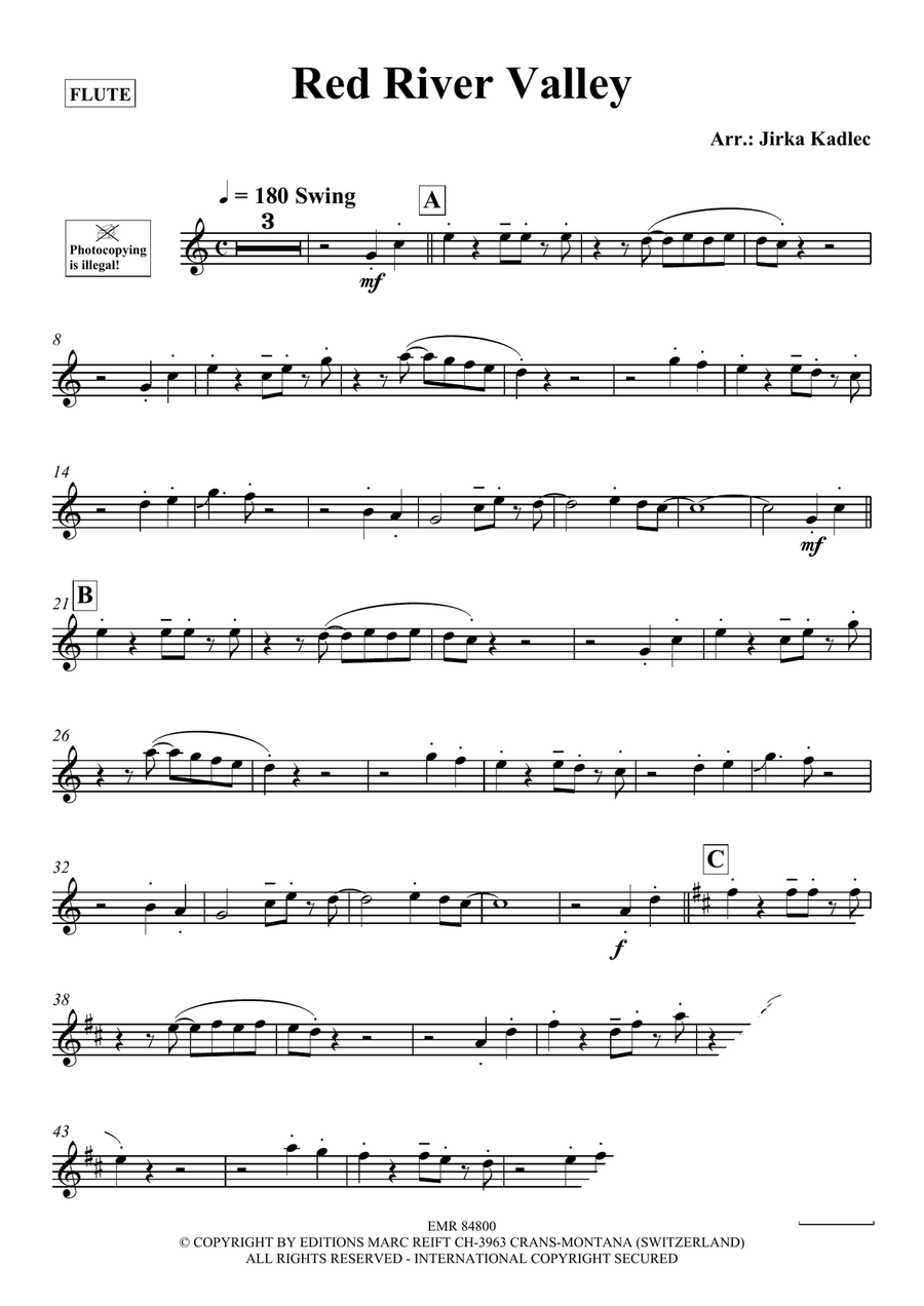 Red River Valley Red River Valley Flute Solo scores gallery preview page 3