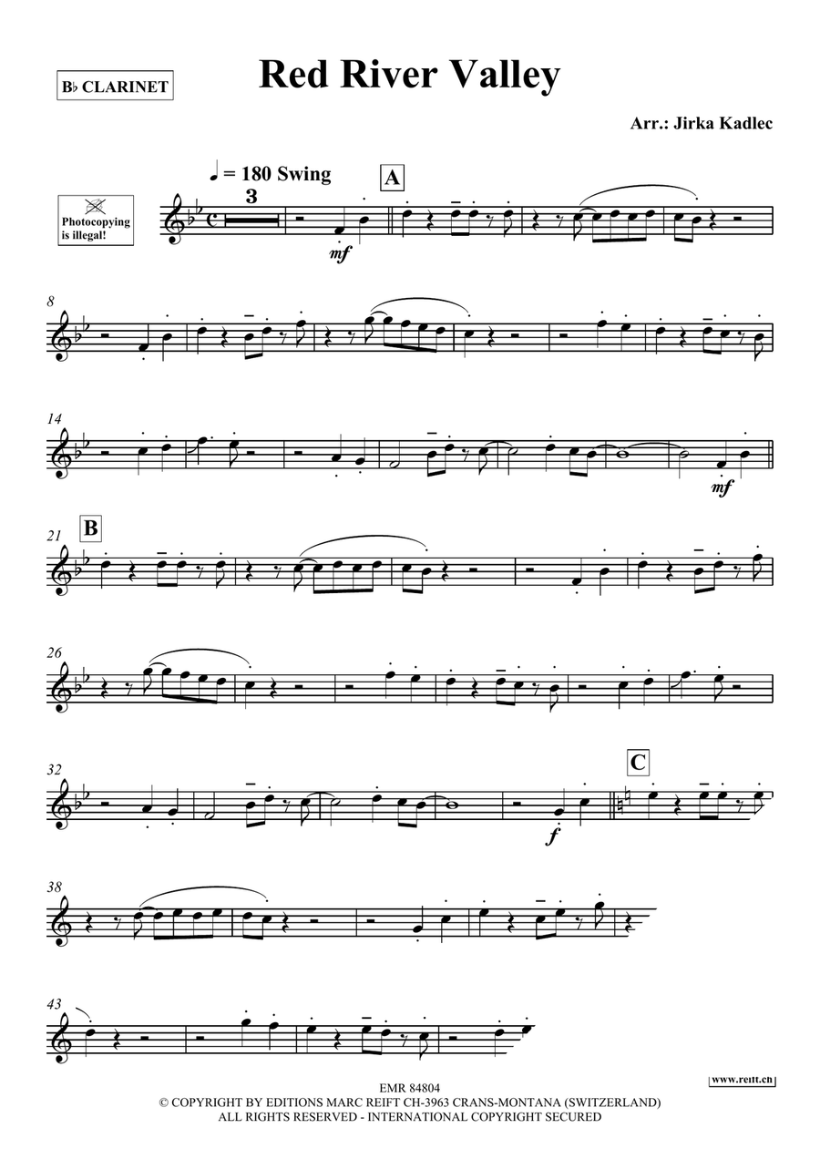 Red River Valley Red River Valley Clarinet Solo scores gallery preview page 3