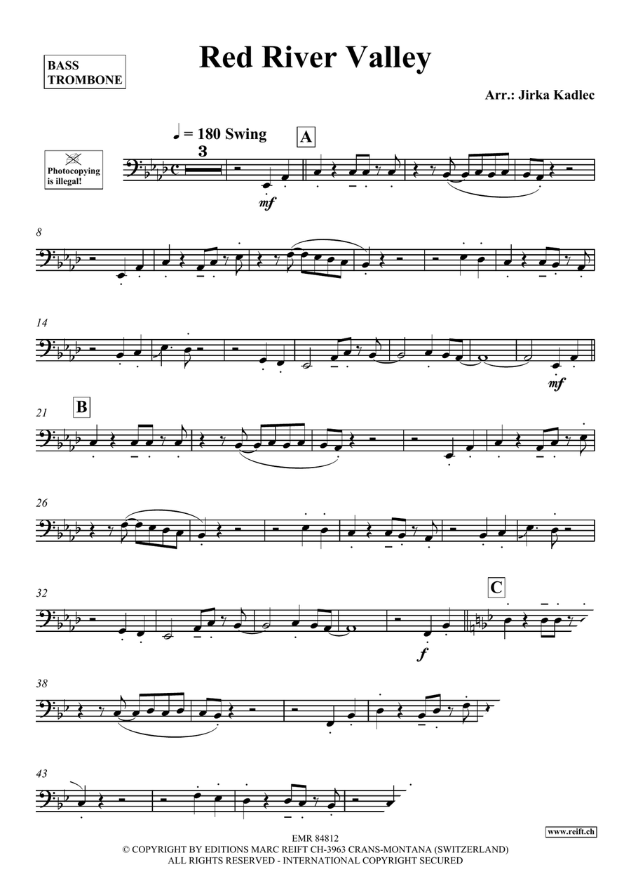 Red River Valley Red River Valley Bass Trombone scores gallery preview page 3