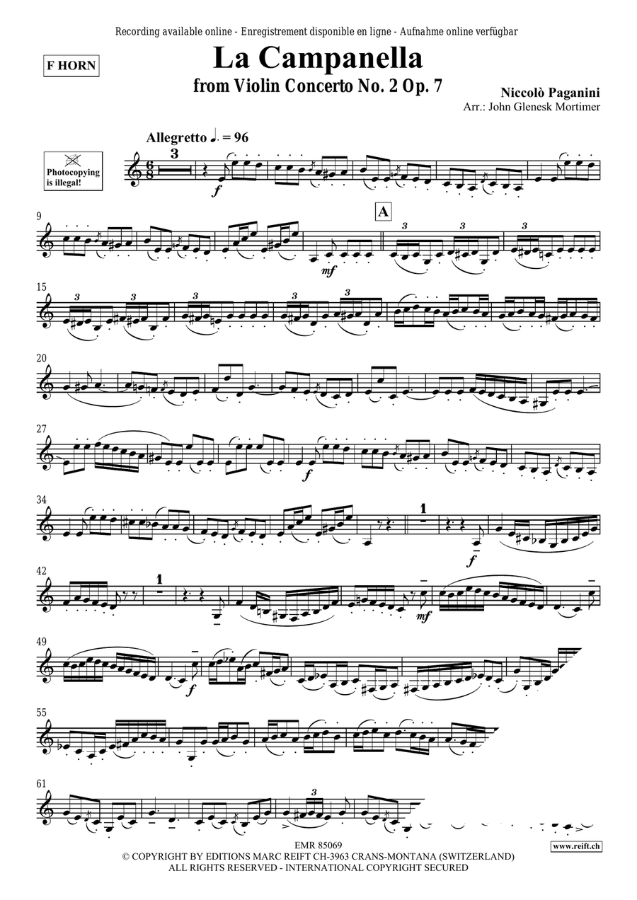 La Campanella Horn scores gallery preview page 3
