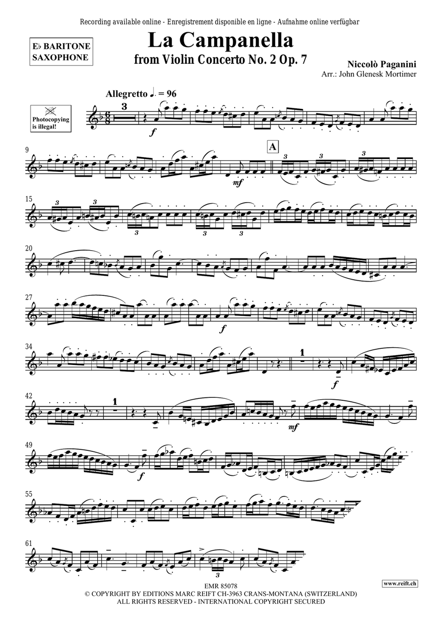 La Campanella La Campanella Baritone Saxophone scores gallery preview page 3