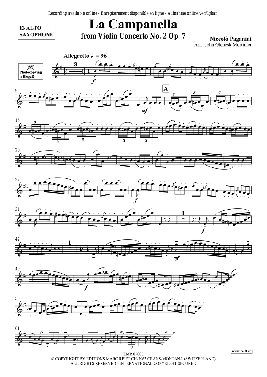 La Campanella Alto Saxophone scores gallery preview page 3