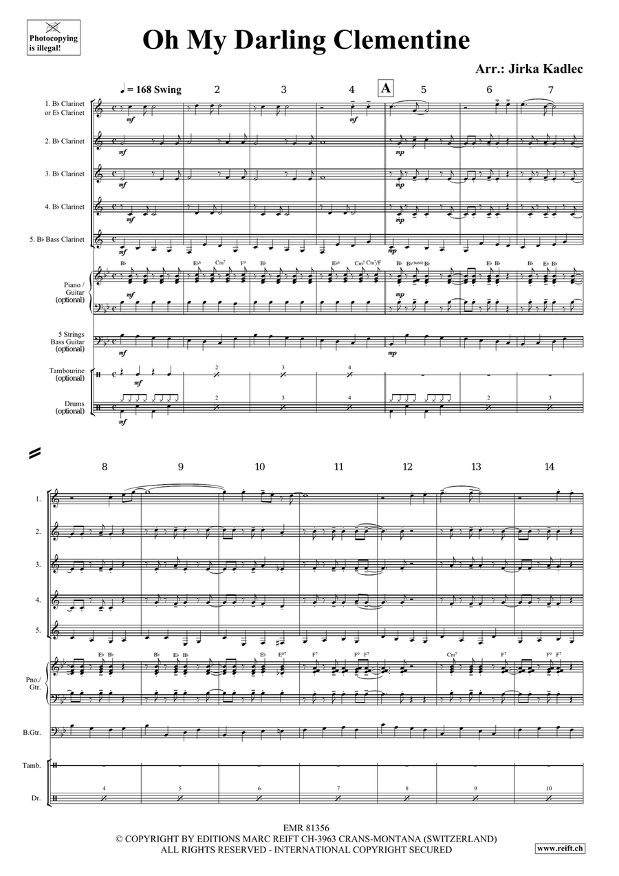 Oh My Darling Clementine Oh My Darling Clementine Clarinet Quintet scores gallery preview page 3
