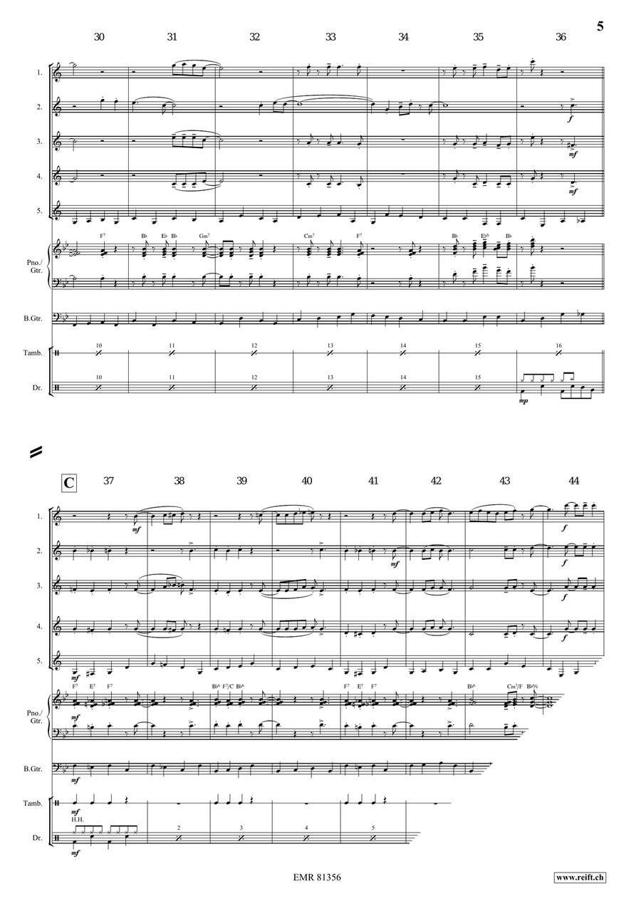 Oh My Darling Clementine Oh My Darling Clementine Clarinet Quintet scores gallery preview page 5