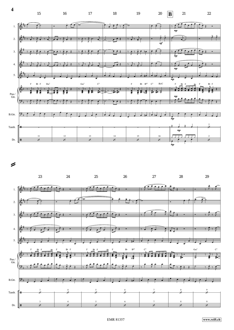 Oh My Darling Clementine Oh My Darling Clementine Saxophone Quintet scores gallery preview page 4