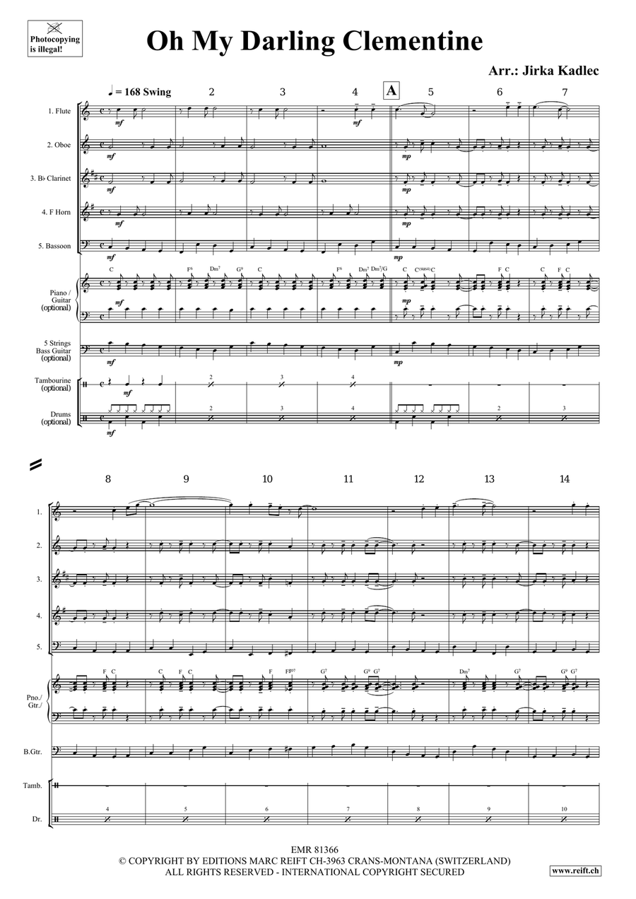 Oh My Darling Clementine Oh My Darling Clementine Woodwind Quintet scores gallery preview page 3