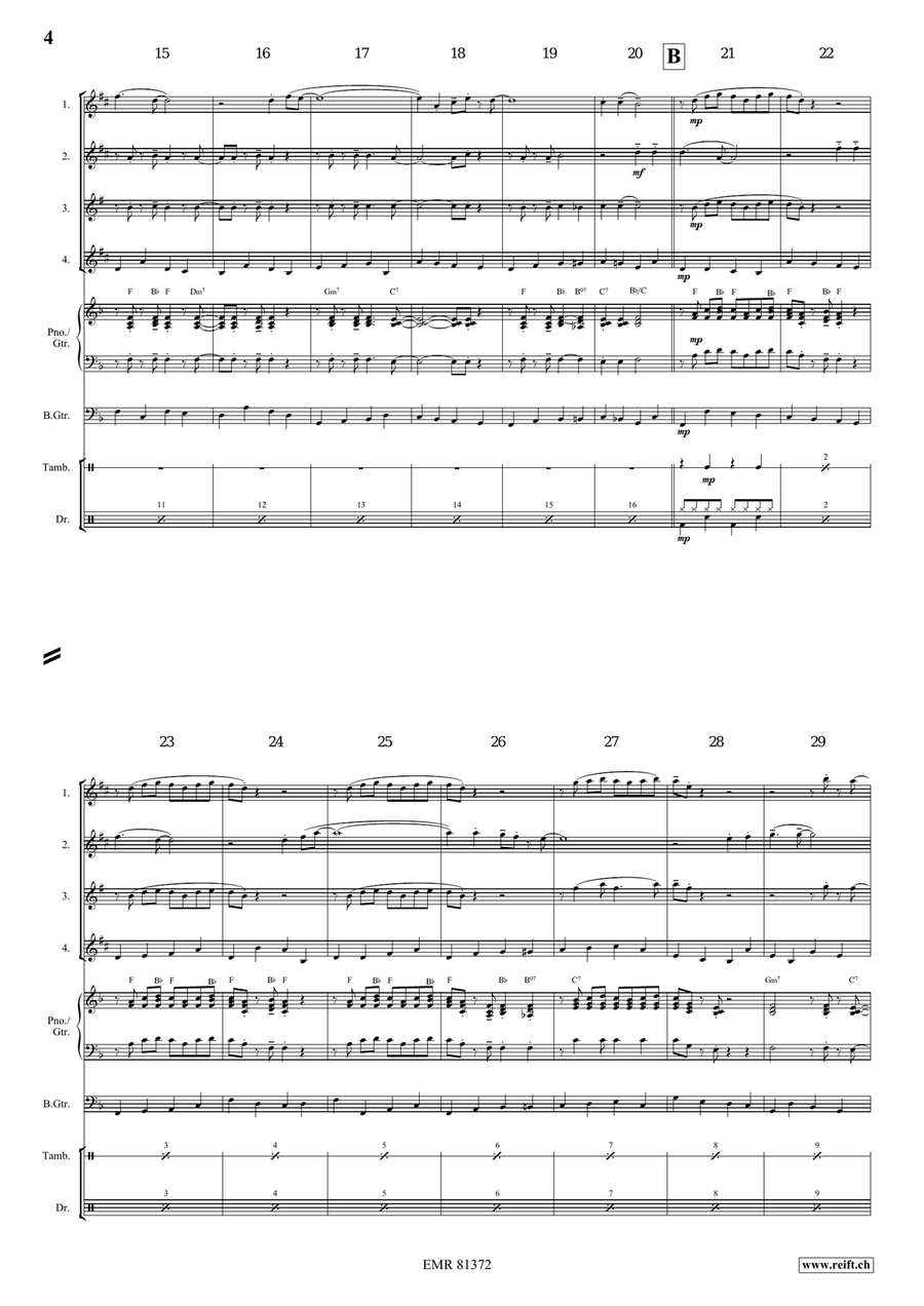 Oh My Darling Clementine Oh My Darling Clementine Saxophone Quartet scores gallery preview page 4