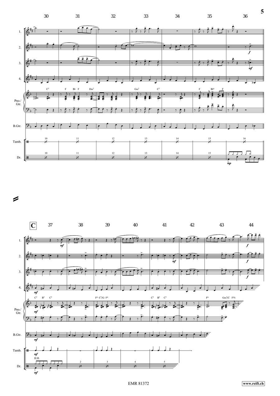 Oh My Darling Clementine Oh My Darling Clementine Saxophone Quartet scores gallery preview page 5