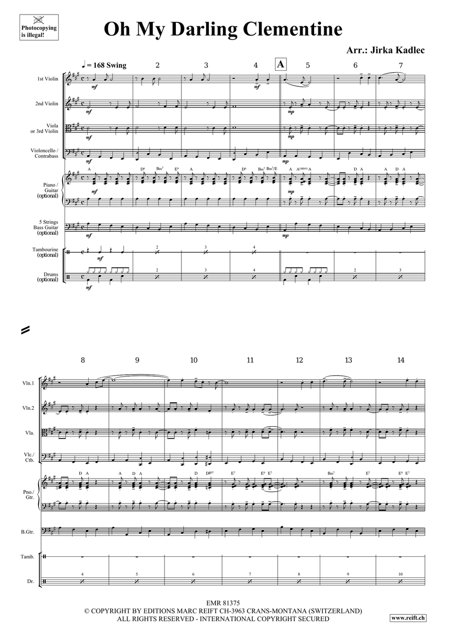 Oh My Darling Clementine Oh My Darling Clementine String Quartet scores gallery preview page 3