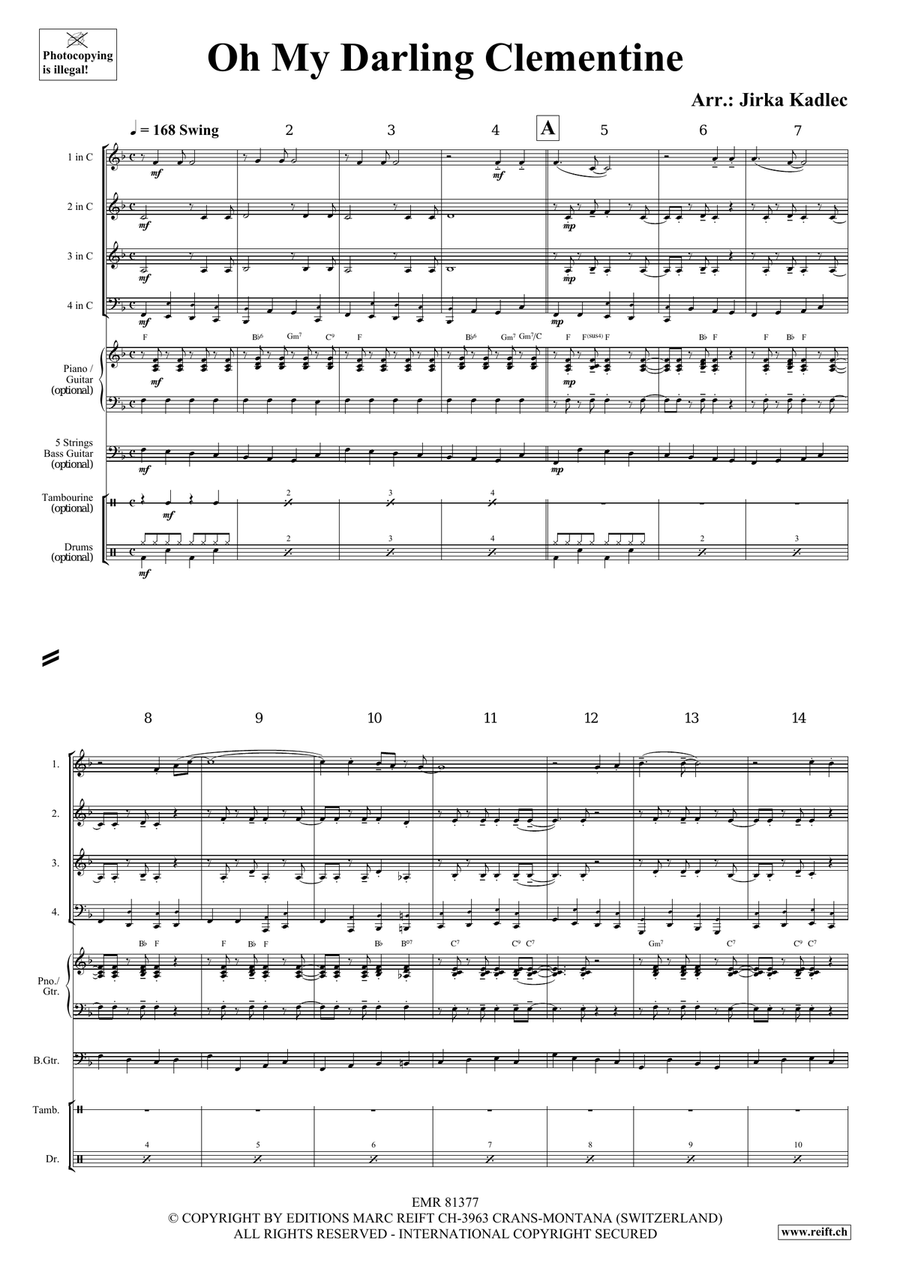 Oh My Darling Clementine Oh My Darling Clementine Woodwind Quartet scores gallery preview page 3