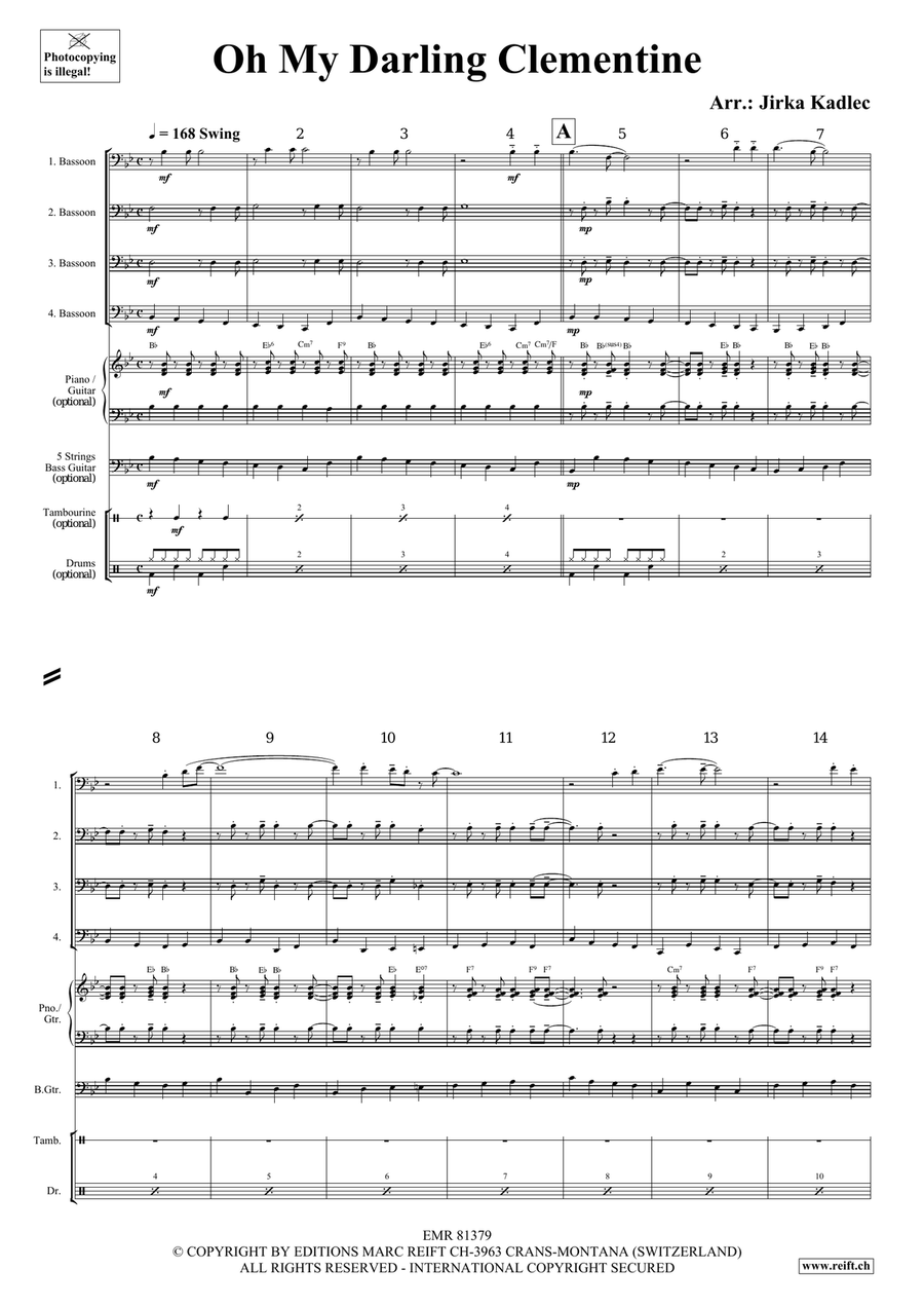 Oh My Darling Clementine Oh My Darling Clementine Bassoon Quartet scores gallery preview page 3