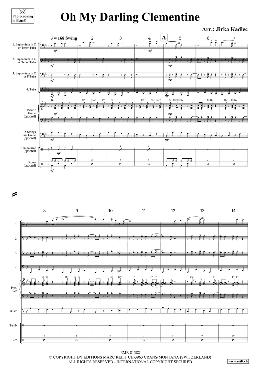 Oh My Darling Clementine Oh My Darling Clementine Tuba Quartet scores gallery preview page 3
