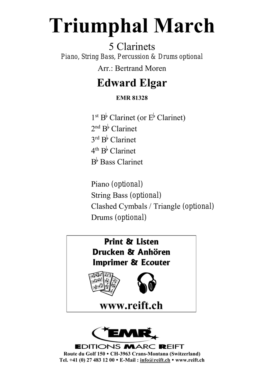 Triumphal March by Edward Elgar Clarinet Quintet - Sheet Music page 2