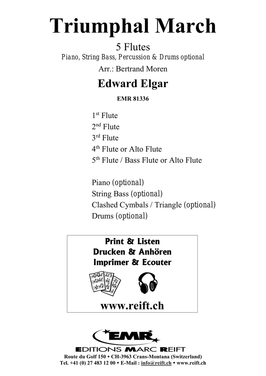 Triumphal March by Edward Elgar Flute Quintet - Sheet Music page 2
