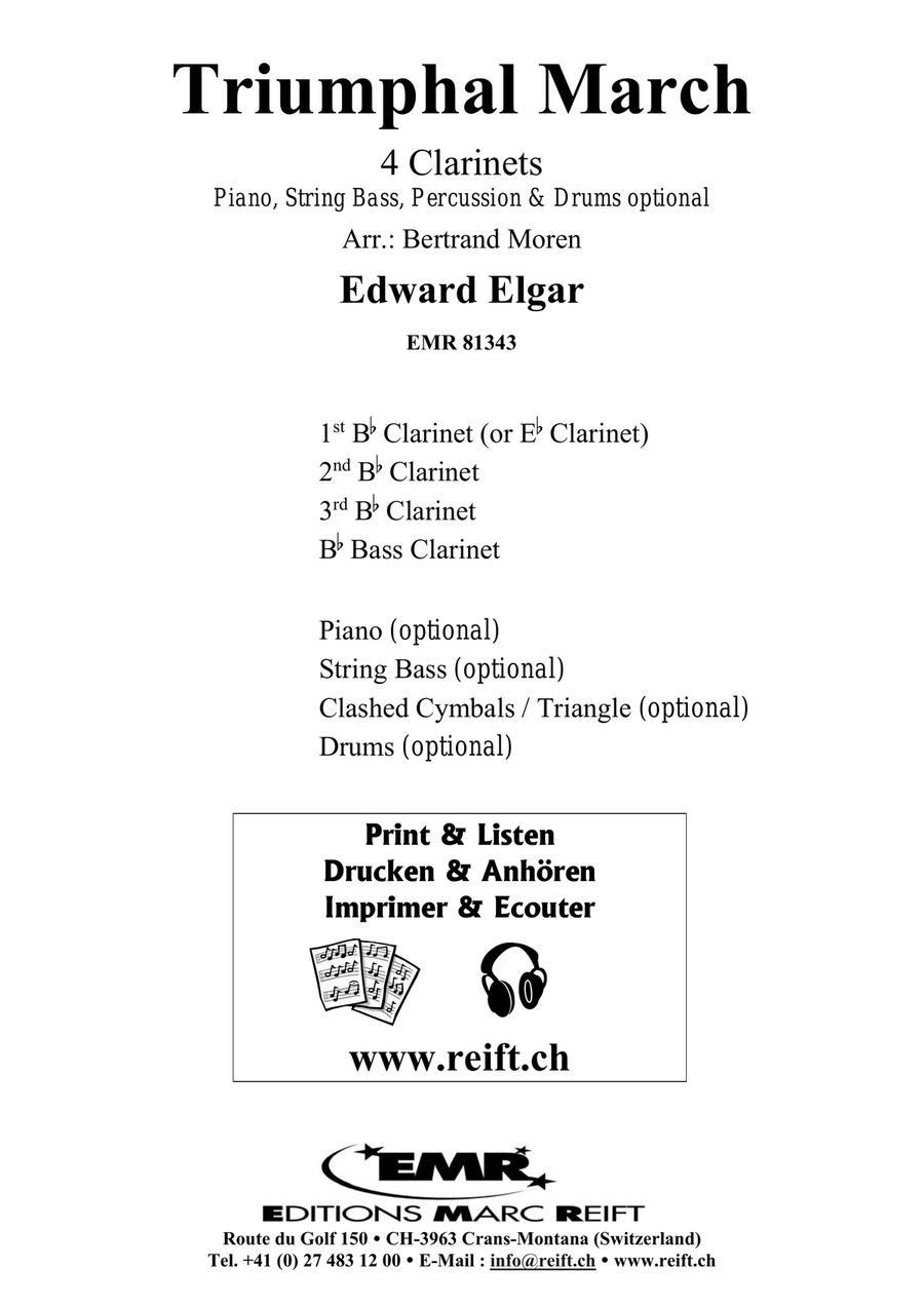 Triumphal March by Edward Elgar Clarinet Quartet - Sheet Music page 2