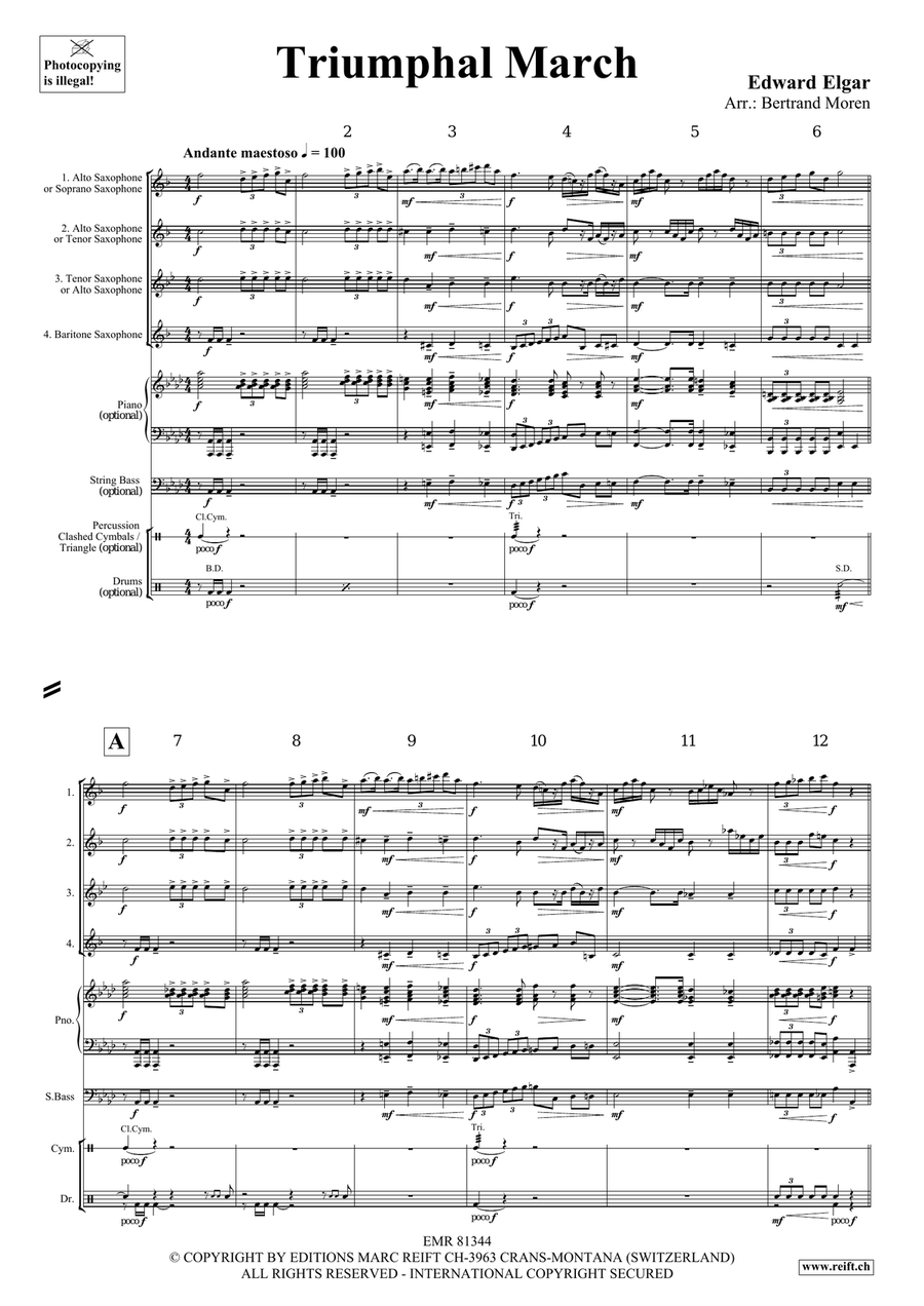 Triumphal March Triumphal March Saxophone Quartet scores gallery preview page 3