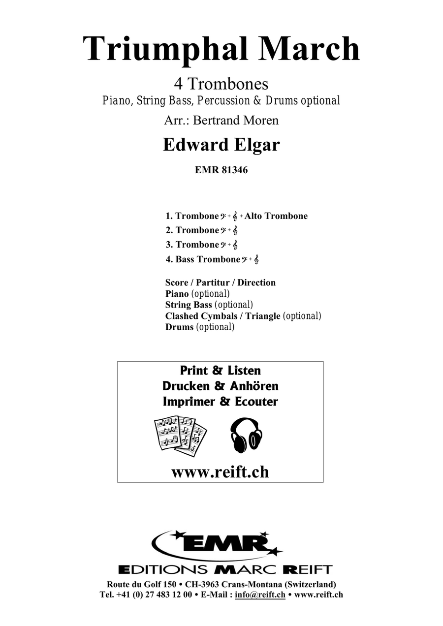 Triumphal March by Edward Elgar Trombone Quartet - Sheet Music page 2