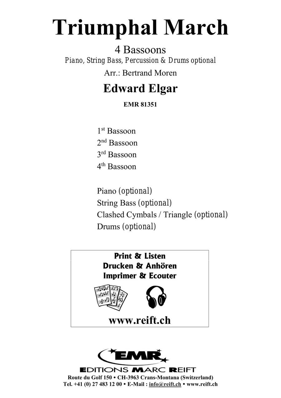 Triumphal March by Edward Elgar Bassoon Quartet - Sheet Music page 2