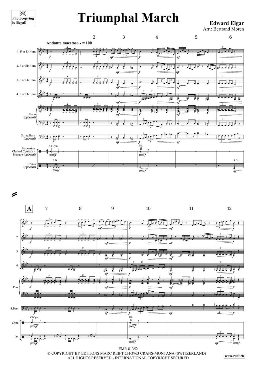 Triumphal March by Edward Elgar Horn - Sheet Music page 3