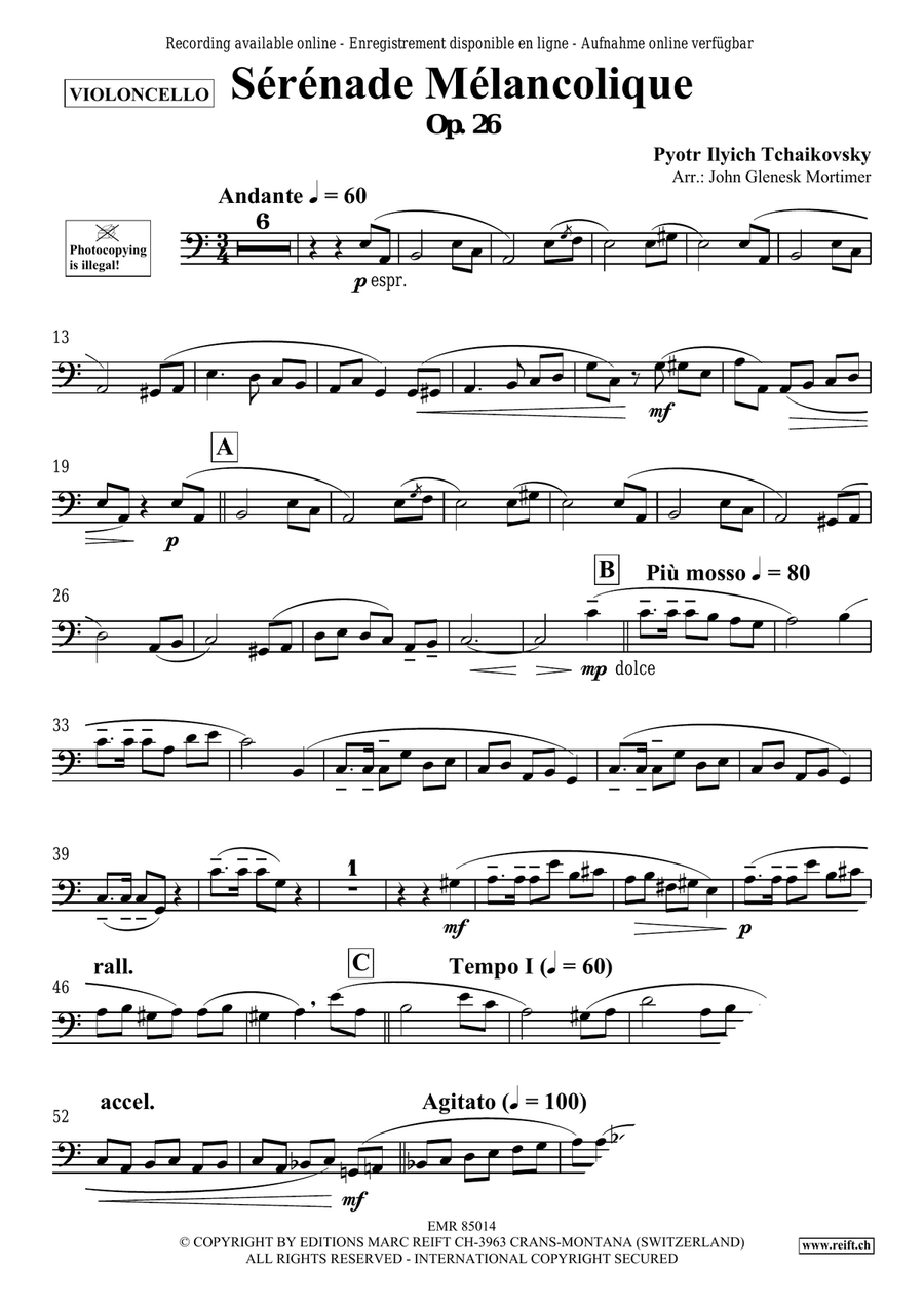 Sérénade Mélancolique Sérénade Mélancolique Piano Accompaniment scores gallery preview page 3