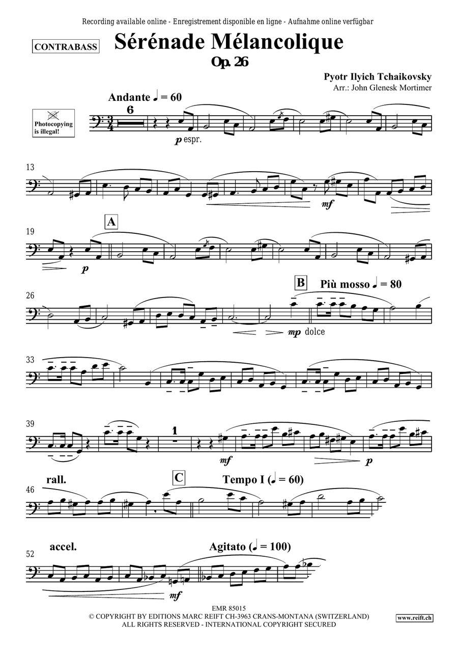 Sérénade Mélancolique Sérénade Mélancolique Double Bass scores gallery preview page 3