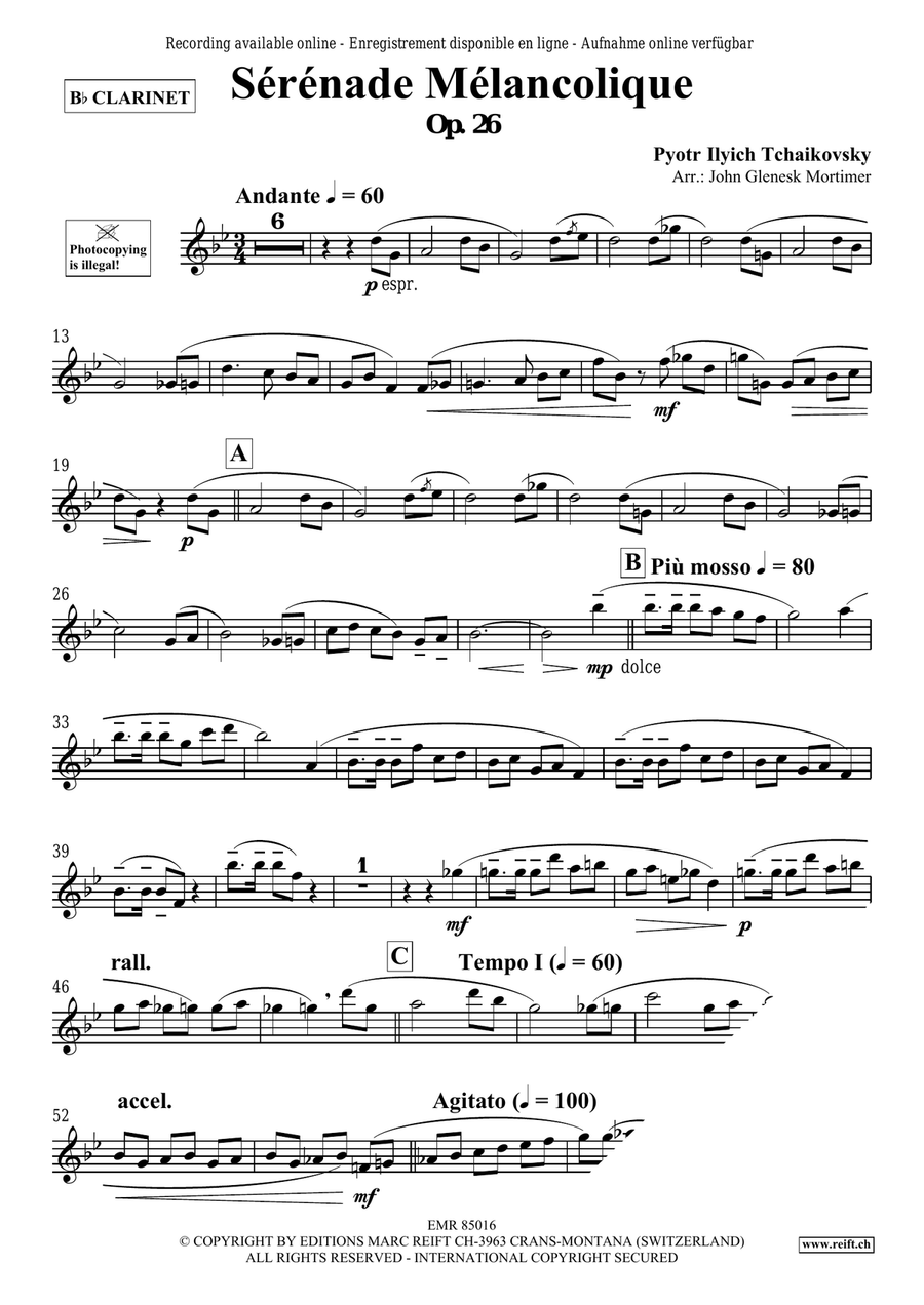 Sérénade Mélancolique Sérénade Mélancolique Clarinet Solo scores gallery preview page 3