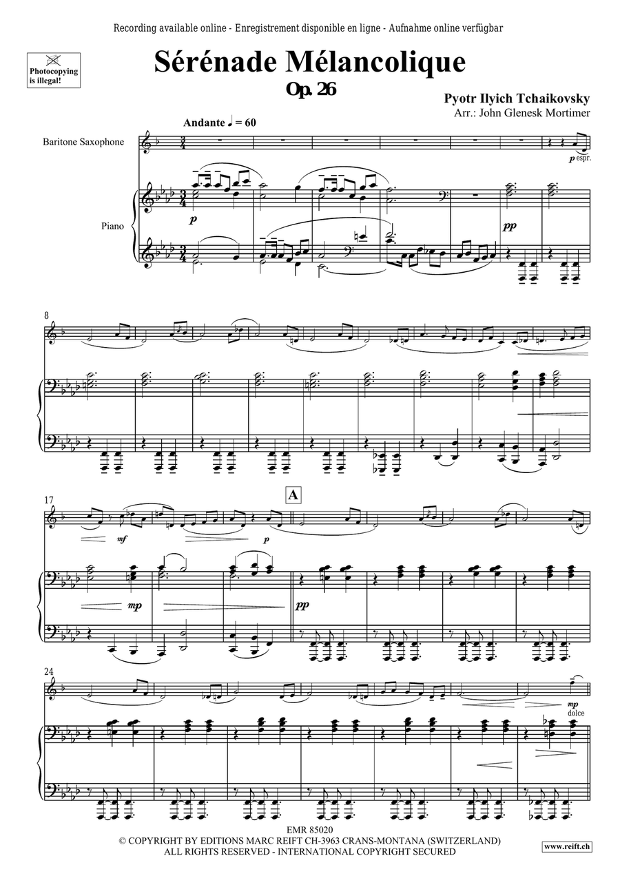Sérénade Mélancolique Sérénade Mélancolique Baritone Saxophone scores gallery preview page 4