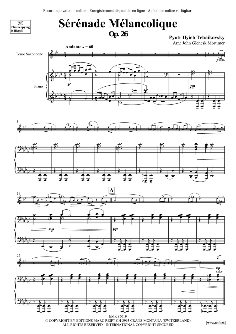 Sérénade Mélancolique Sérénade Mélancolique Tenor Saxophone scores gallery preview page 4