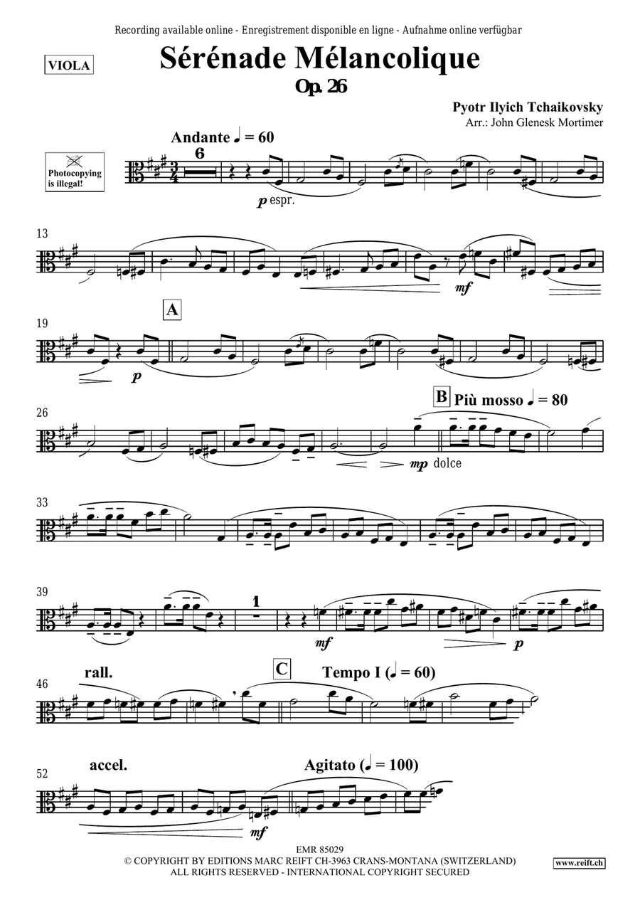 Sérénade Mélancolique Sérénade Mélancolique Piano Accompaniment scores gallery preview page 3