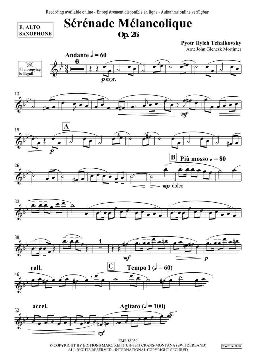 Sérénade Mélancolique Sérénade Mélancolique Alto Saxophone scores gallery preview page 3