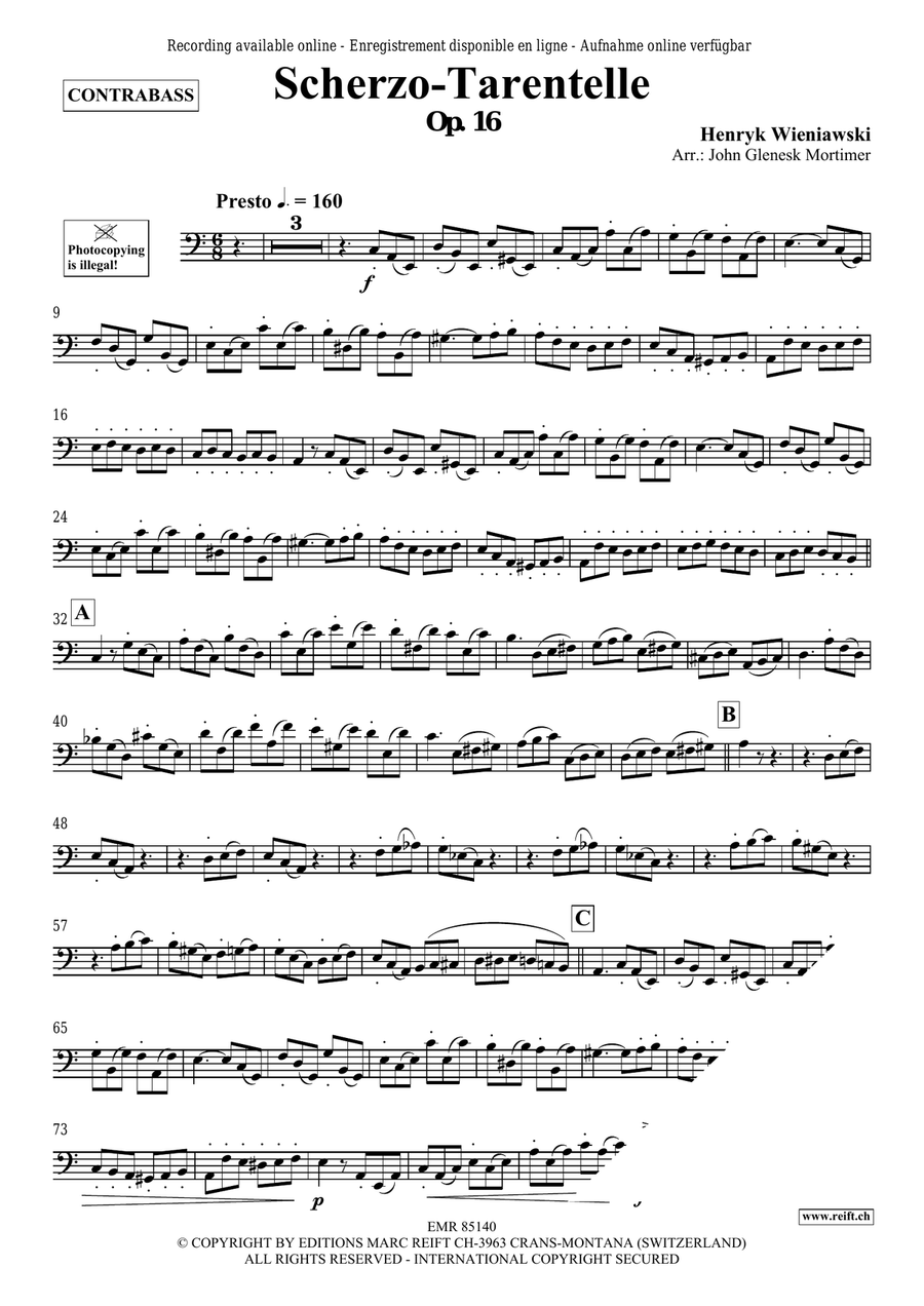 Scherzo-Tarantelle Scherzo-Tarantelle Double Bass scores gallery preview page 3