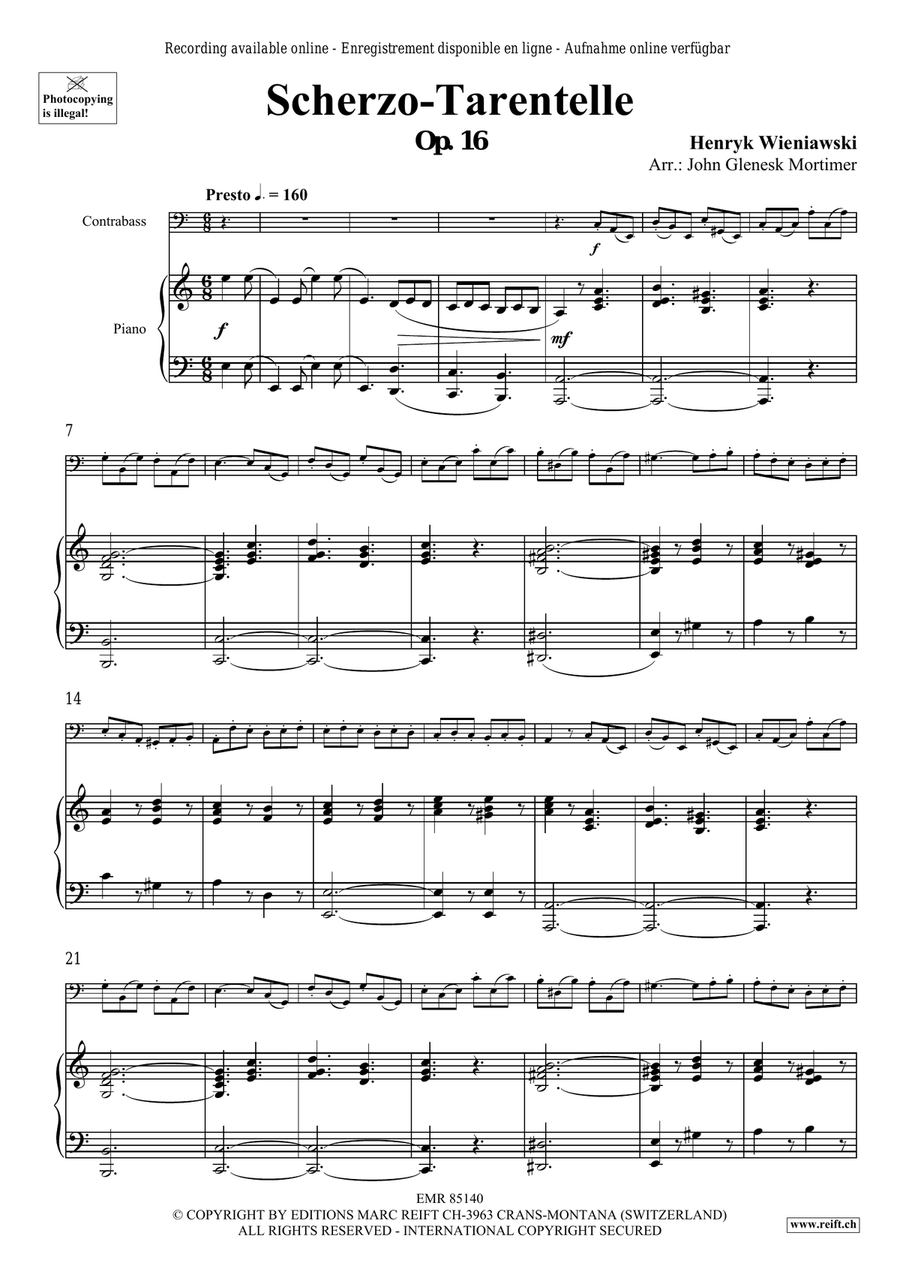 Scherzo-Tarantelle Scherzo-Tarantelle Double Bass scores gallery preview page 4