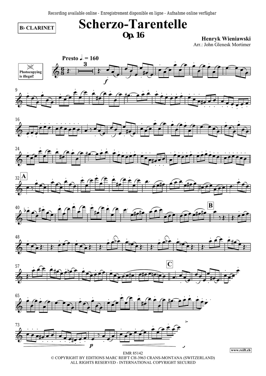 Scherzo-Tarantelle Scherzo-Tarantelle Clarinet Solo scores gallery preview page 3