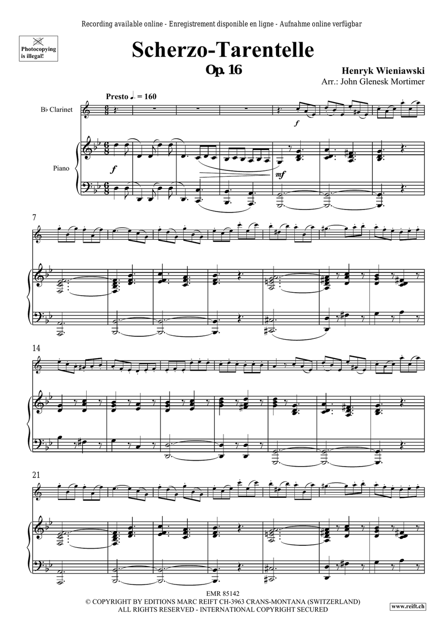 Scherzo-Tarantelle Scherzo-Tarantelle Clarinet Solo scores gallery preview page 4