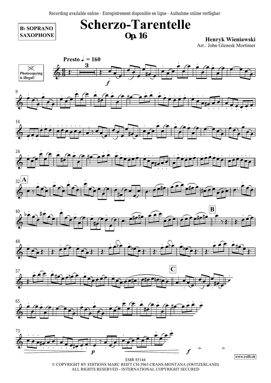 Scherzo-Tarantelle Scherzo-Tarantelle Soprano Saxophone scores gallery preview page 3