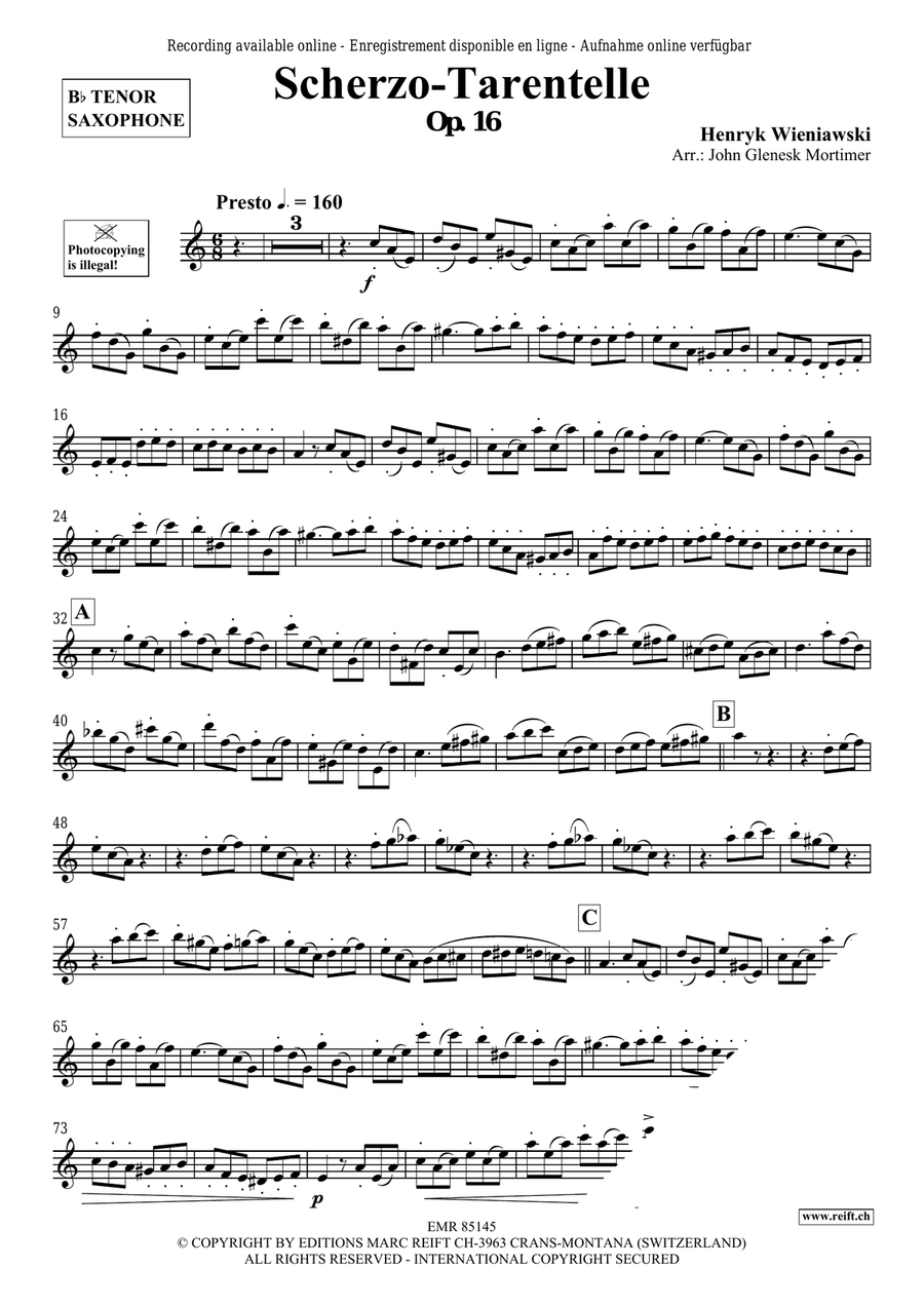 Scherzo-Tarantelle Scherzo-Tarantelle Tenor Saxophone scores gallery preview page 3