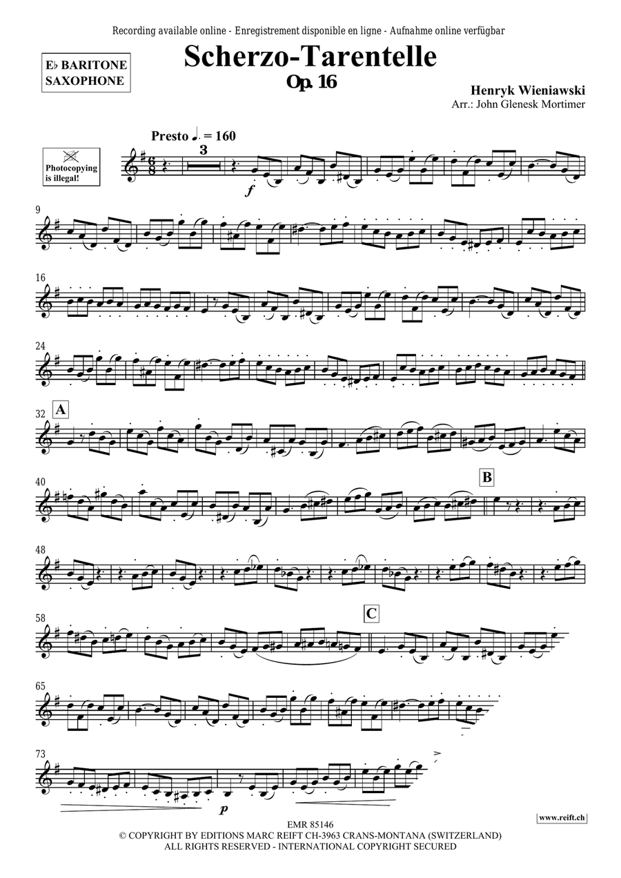 Scherzo-Tarantelle Scherzo-Tarantelle Baritone Saxophone scores gallery preview page 3