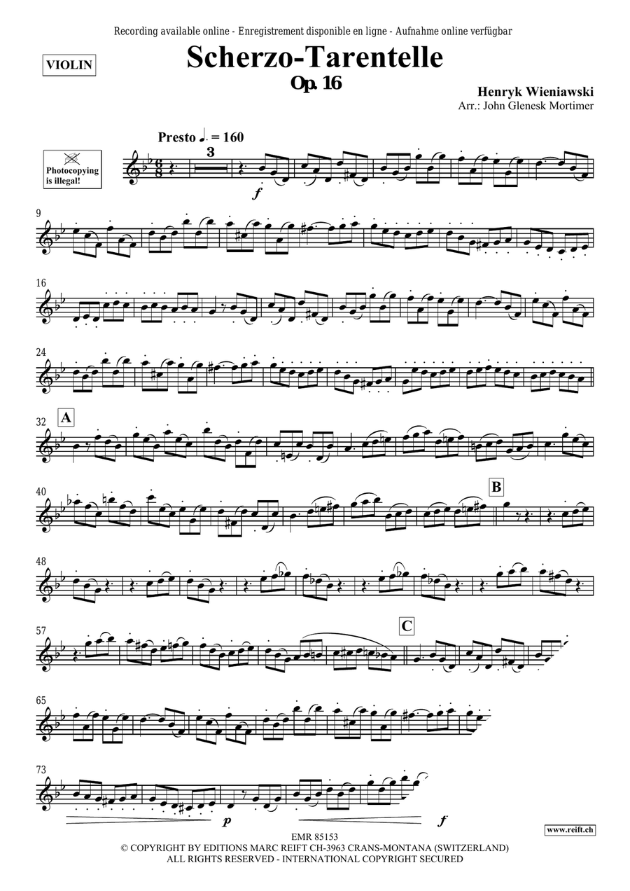 Scherzo-Tarantelle Scherzo-Tarantelle Violin Solo scores gallery preview page 3