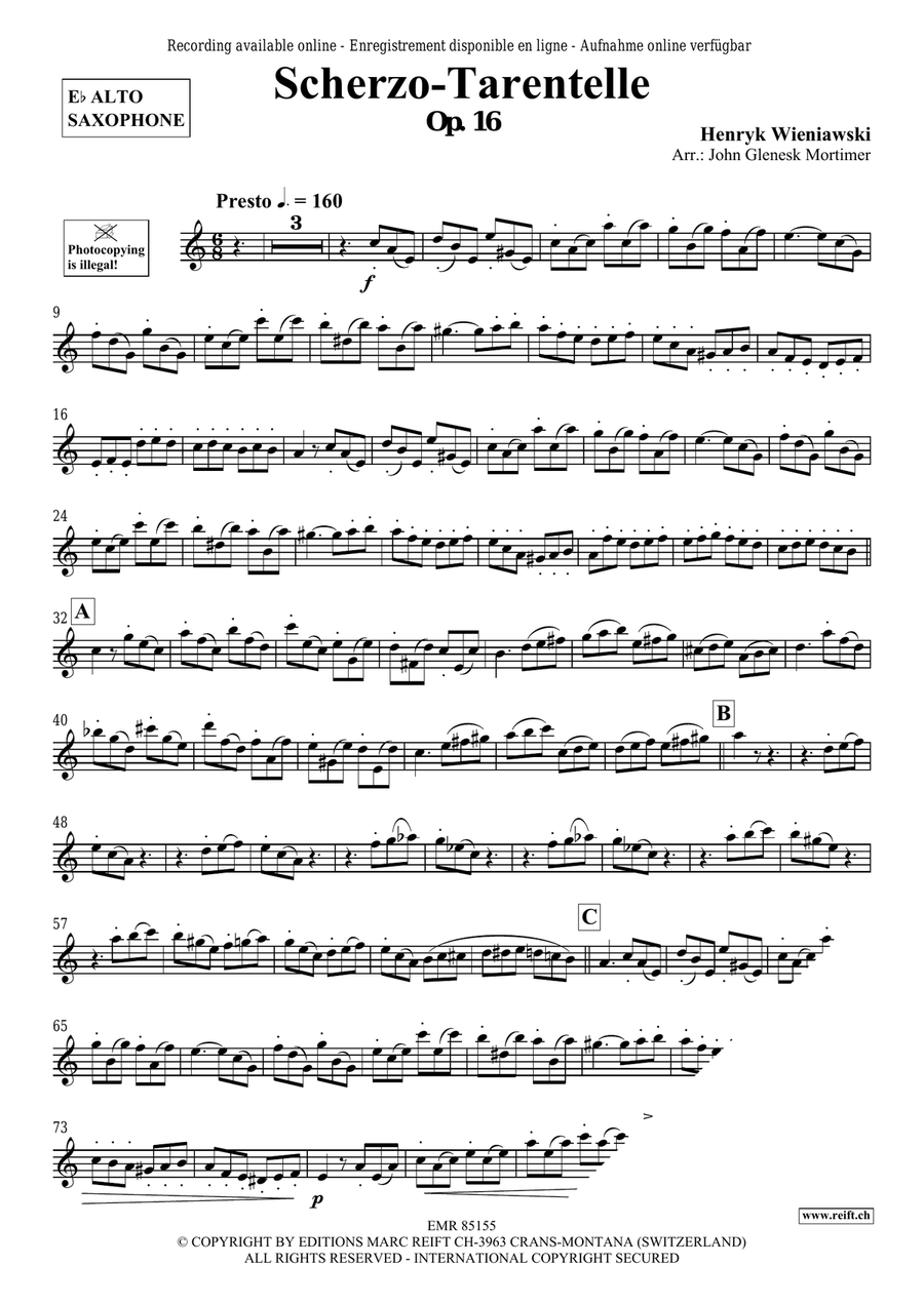 Scherzo-Tarantelle Scherzo-Tarantelle Alto Saxophone scores gallery preview page 3