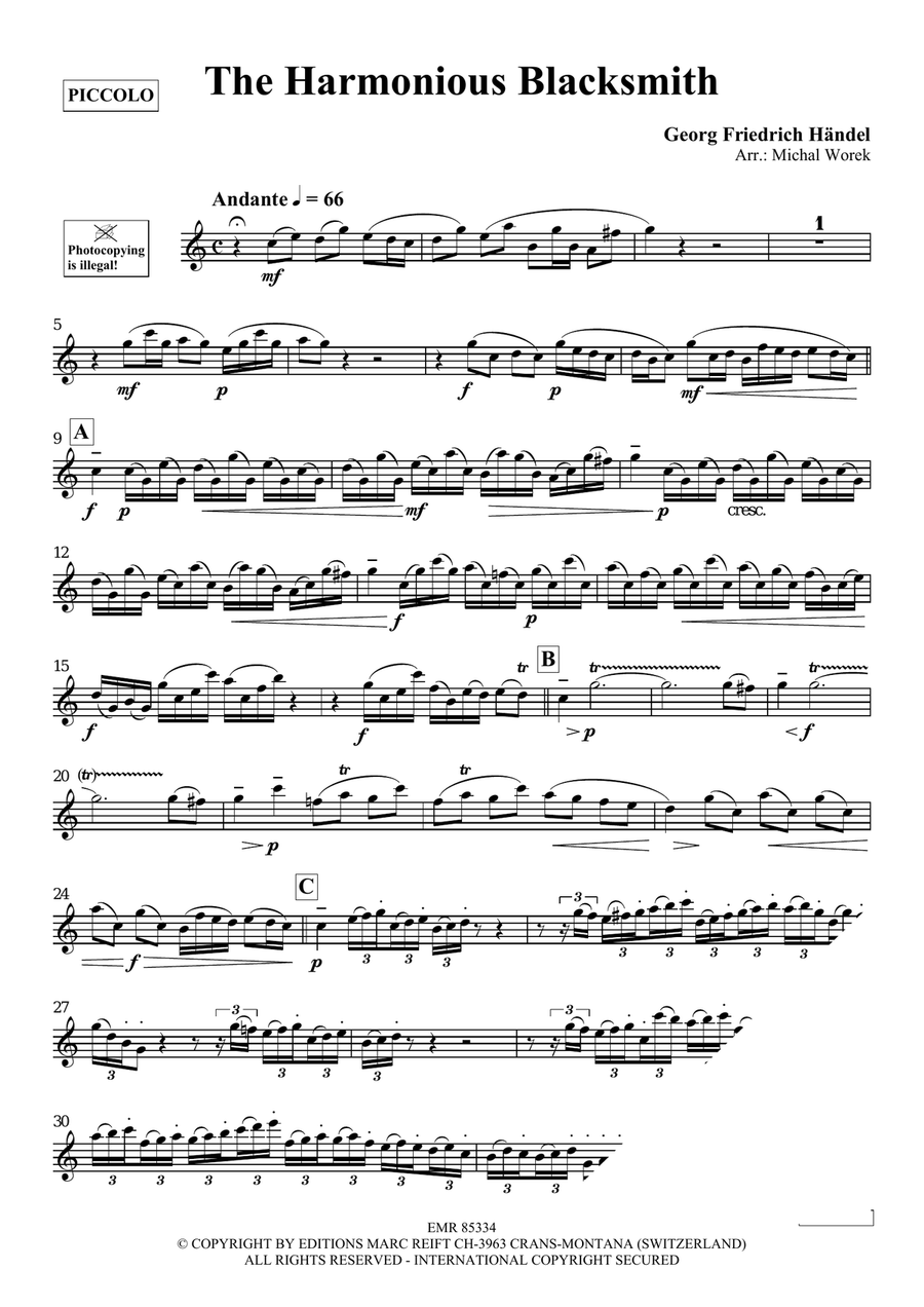 The Harmonious Blacksmith Piccolo scores gallery preview page 3