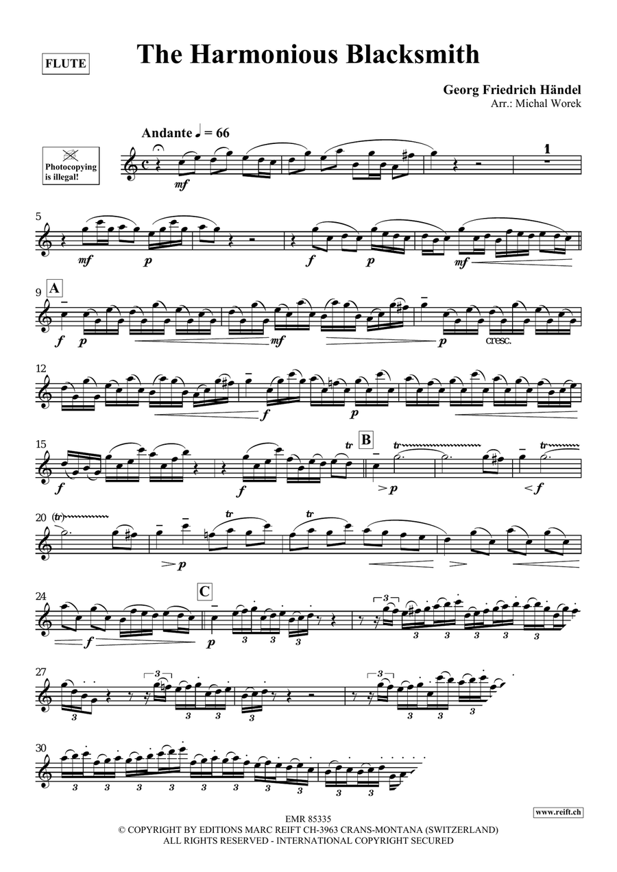 The Harmonious Blacksmith Flute Solo scores gallery preview page 3