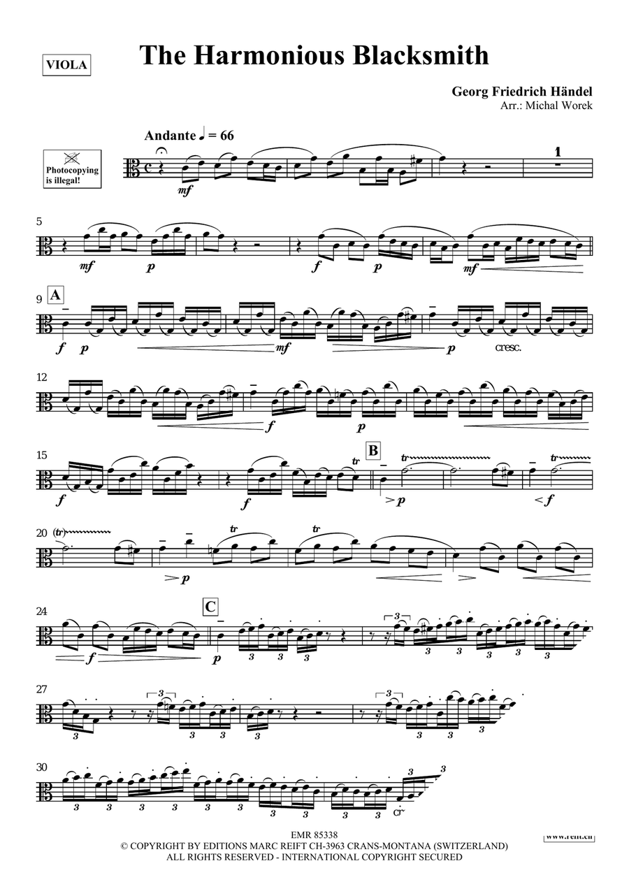 The Harmonious Blacksmith Viola scores gallery preview page 3
