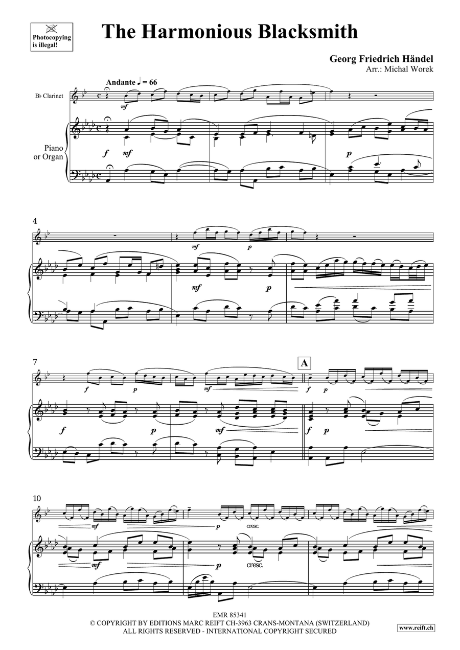 The Harmonious Blacksmith Clarinet Solo scores gallery preview page 4